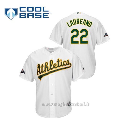 Maglia Baseball Uomo Oakland Athletics 22 Ramon Laureano 2019 Postseason Cool Base Bianco
